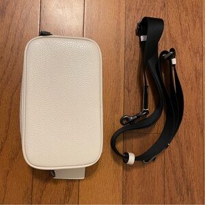 Coach White Leather Bag with Black Accents